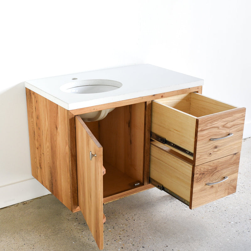 Offset Vanity Basin Wood Floating Vanity / Offset Single Sink – What WE Make