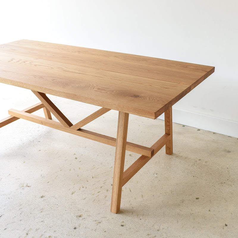 Modern Butterfly Trestle Dining Table - Side Profile