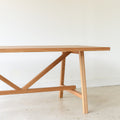 Modern Butterfly Trestle Dining Table in Solid White Oak 