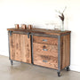 Wood + Steel Rolling Bar Credenza