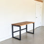 Industrial Wood Desk / 2&quot; x 2&quot; Metal Frame