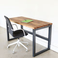 Industrial Wood Desk / 2&quot; x 2&quot; Metal Frame