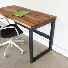 Industrial Wood Desk / 2&quot; x 2&quot; Metal Frame