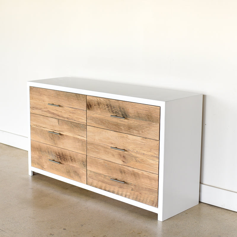 Wood + White 6-Drawer Dresser Wood + White 6-Drawer Dresser