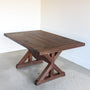 Trestle Dining Table in Walnut / Clear 