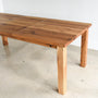 Farmhouse Extendable Dining Table - Close up of Leaf Insert in Reclaimed Oak / Clear