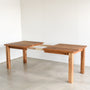 Farmhouse Style Wood Table that is Extendable and made with Reclaimed Oak / Pictured in Reclaimed Oak / Clear