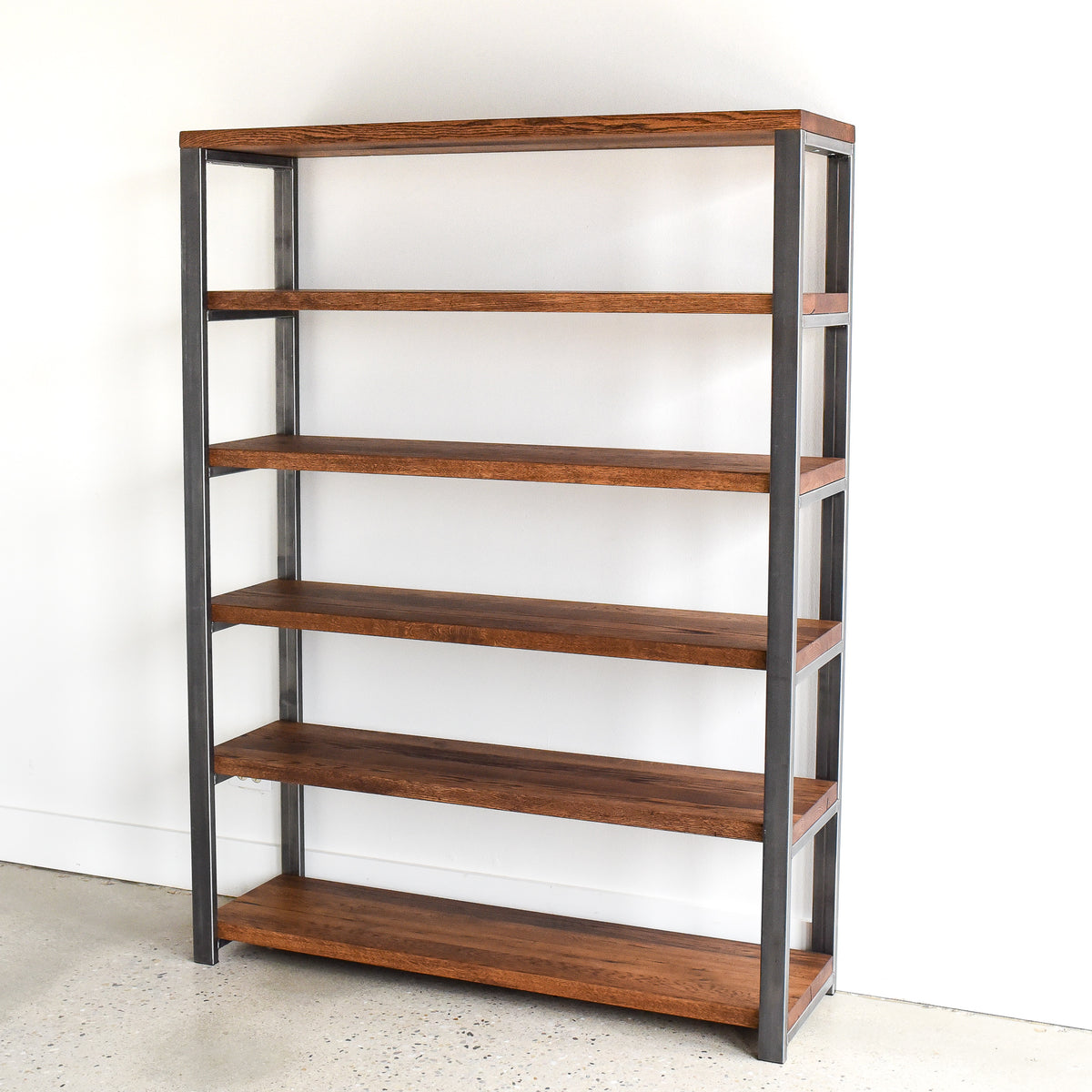 Tall Farmhouse Wood + Metal Bookshelf - What WE Make