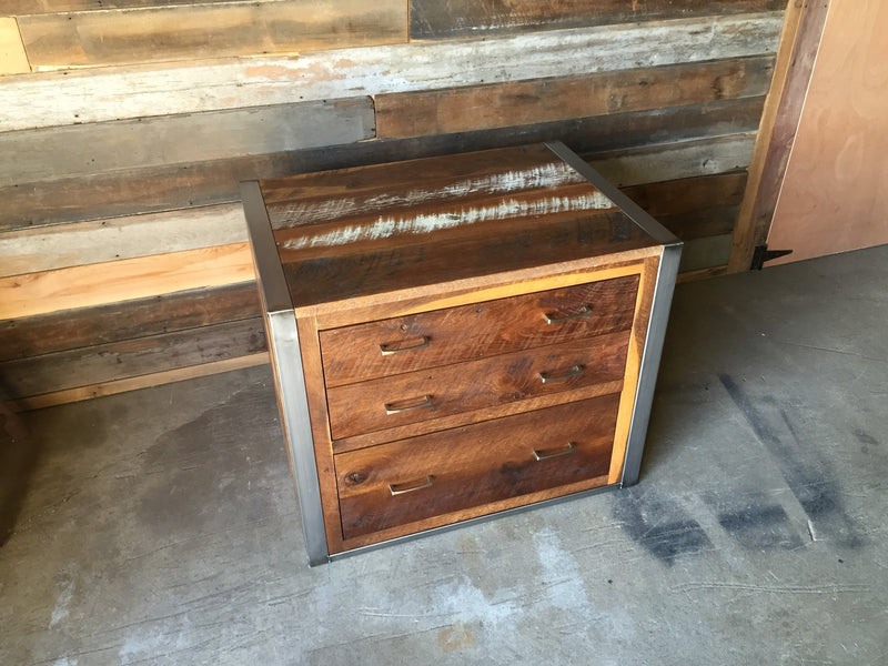 Industrial Wood File Cabinet