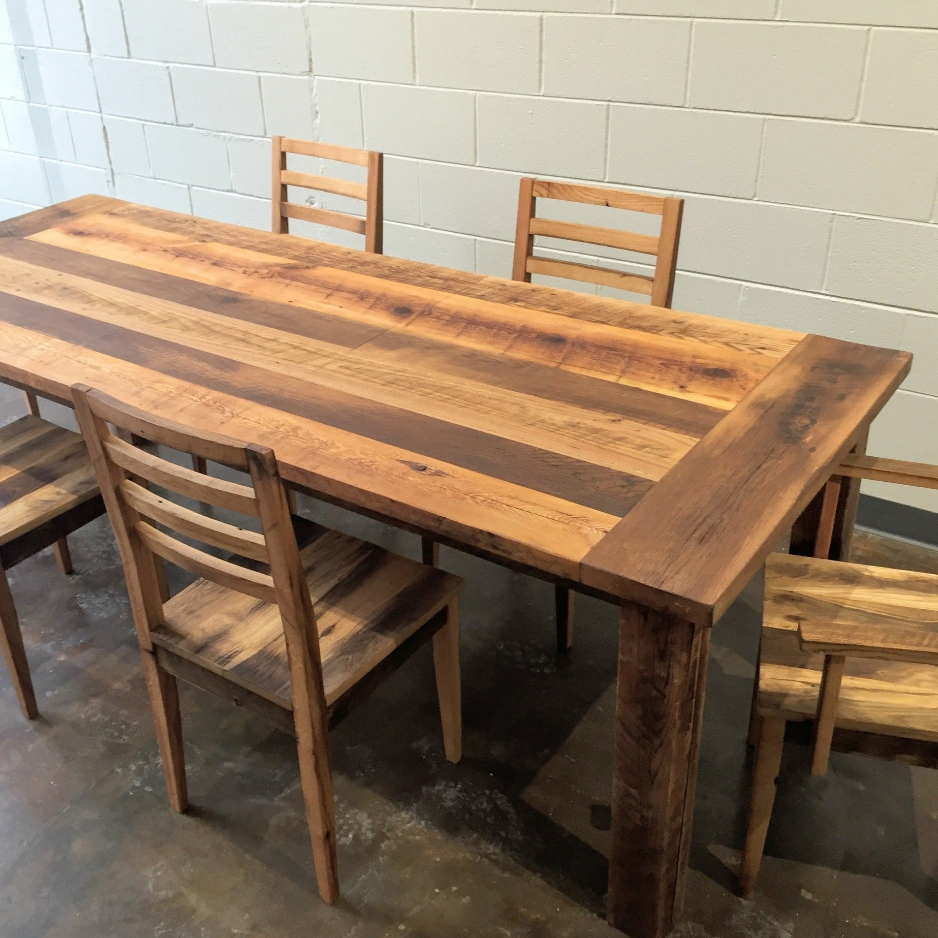 farmhouse kitchen table with breadboard ends reclaimed wood table