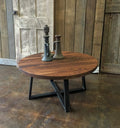 Pictured in Reclaimed Oak/ Textured &amp; Blackened Metal