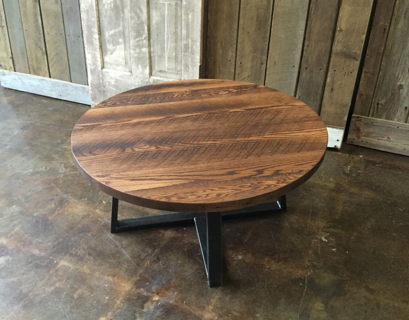 Round Industrial Coffee Table – What WE Make