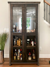 Large Wood + Glass Double-Door Cabinet