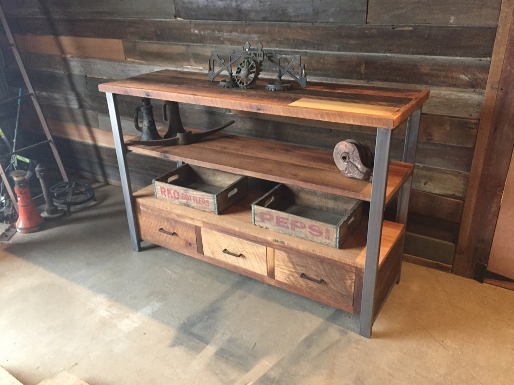 Rustic Media Shelf Reclaimed Wood Media Center