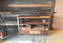 Reclaimed Wood Media Console &amp; Shelving Unit