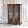 Wood &amp; Glass Double Door Cabinet - Bar upgrade / Reclaimed Oak + Walnut Finish