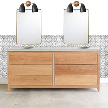Modern double vanity in Mid Century Modern style. Featured with our &lt;a href=&quot;https://wwmake.com/products/concrete-vanity-top-double-oval-undermount-sink&quot;&gt; Concrete Vanity Top / Double Oval Undermount Sinks &lt;/a&gt; in Natural Gray
