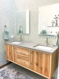60&quot; Floating Wood Vanity / Double Sink - Customer Photo, Pictured in Ash / Clear 