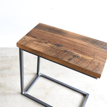 Pictured in Reclaimed Oak/ Clear &amp; Blackened Metal 