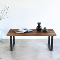 Reclaimed Wood Coffee Table / Industrial U-Shaped Steel Legs