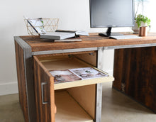 Industrial Modern Desk / 3-Drawer + 1 Door