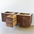 60&quot; Modern Floating Wood Vanity / Double Sink featuring three functional drawers..