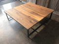 Reclaimed Wood Square Coffee Table / H-Shaped Metal Legs