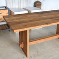 Modern Timber Frame Dining Table in Reclaimed Oak / Clear - Tabletop &amp; Base Details 