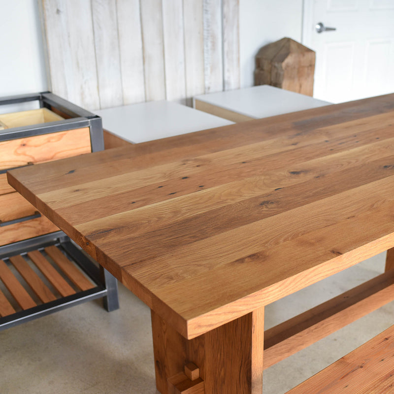 Modern Timber Frame Dining Table - Tabletop Detail 