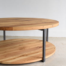 Round Modern Coffee Table with Lower Shelf