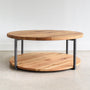 Round Modern Coffee Table with Lower Shelf