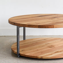 Round Modern Coffee Table with Lower Shelf