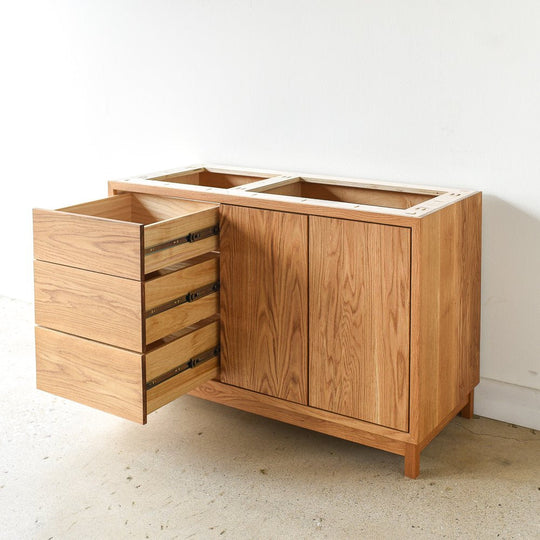 Modern Wood Vanity / Offset Single Sink