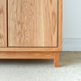 Modern Wood Vanity / Offset Single Sink in White Oak / Clear - Leg and Base Detail