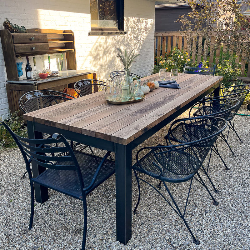 Steel Frame Outdoor Dining Table 