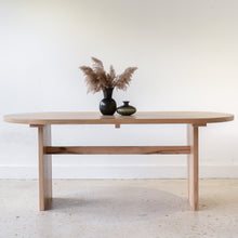 Modern Timber Oval Dining Table in Reclaimed Oak / Clear Finish