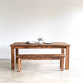 Plank Farmhouse Dining Table Featured with our &lt;a href=&quot;https://wwmake.com/products/reclaimed-wood-plank-bench&quot;&gt; Plank Wood Bench &lt;/a&gt; 