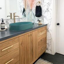 60&quot; Modern Wood Vanity / Single Sink in Reclaimed Oak / Clear - Customer Photo