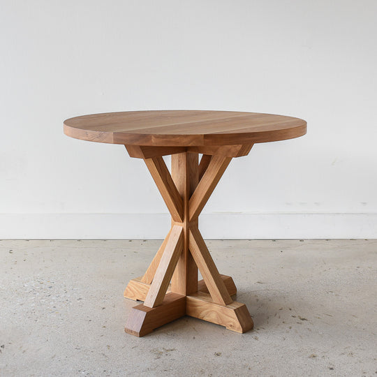 Round Wood Pedestal Table in White Oak