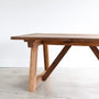 Farmhouse Trestle Dining Table in Reclaimed Oak / Clear