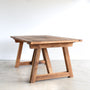 Farmhouse Trestle Dining Table - Side View 
