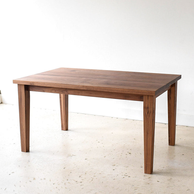 Plank Tapered Leg Dining Table Handcrafted in Reclaimed Oak / Walnut Finish