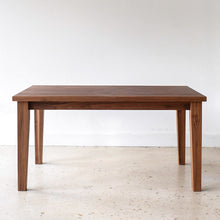 Plank Pictured in Walnut / Clear Finish, Tapered Leg Dining Table - Front Profile