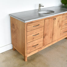 60&quot; Modern Wood Vanity / Single Sink in Reclaimed Oak / Clear - Featured with our &lt;a href=&quot;https://wwmake.com/products/concrete-vanity-top-oval-undermount-sink&quot;&gt; Concrete Vanity Top / Single Oval Undermount Sink &lt;/a&gt; in Natural Gray