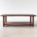 Modern Solid Wood Coffee Table with Lower Shelf Custom Order