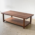 Modern Solid Wood Coffee Table with Lower Shelf