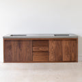 60&quot; Modern Floating Wood Vanity / Double Sink