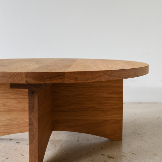 Sculptural Round Wood Coffee Table