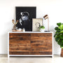White + Wood 6-Drawer Dresser / Textured Finish