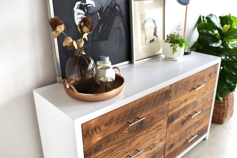 White + Wood 6-Drawer Dresser / Textured - What WE Make White + Wood 6-Drawer Dresser / Textured - What WE Make